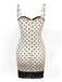 Robe moulante blanche à pois dentelle années 1960