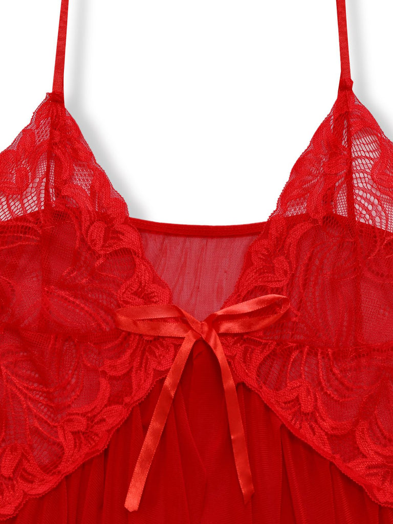Ensemble de lingerie nuisette en dentelle et satin années 1980