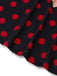 Robe Crayon Noire Pois Motif Cœur Années 1980