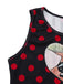 Robe Crayon Noire Pois Motif Cœur Années 1980