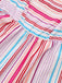 Robe tube rose à rayures arc-en-ciel années 1940