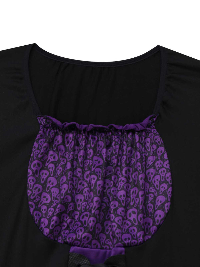 Ensemble de robe de sorcière gothique à lacets des années 1970