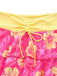 Bikini bleu imprimé floral volanté années 1960