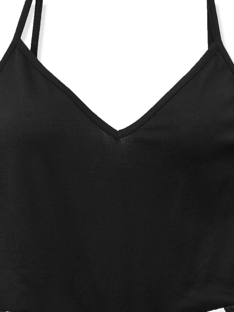 Combinaison rayée à bretelles spaghetti et ceinture des années 1970