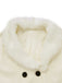 Manteau noir à boutons amovibles en fausse fourrure des années 1940