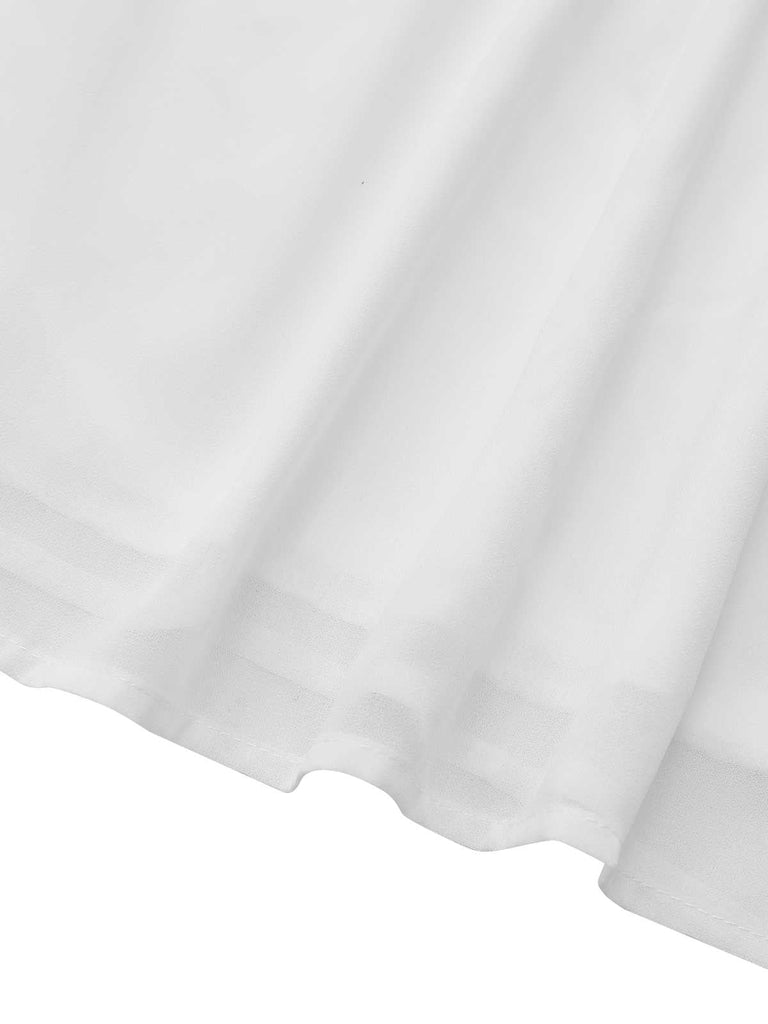 Robe chemise transparente manches longues des années 1970