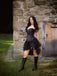2PCS Corset en dentelle Steampunk et jupe haute-basse des années 1970