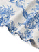 Robe Froncée Col V Imprimé Porcelaine Bleu Clair Années 50