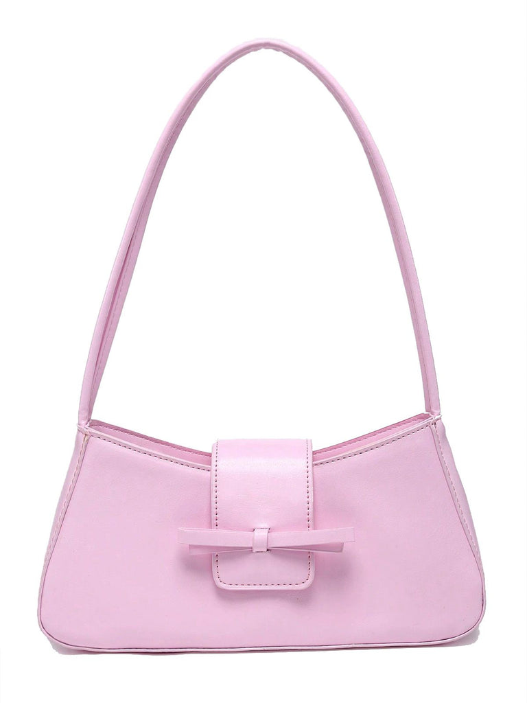 Sac baguette en cuir vintage avec nœud