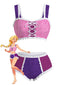 Maillot de bain multicolore princesse Raiponce 1950s