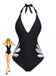 Maillot de bain une pièce noir à découpes florales années 1940