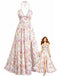Robe Longue Dos-Nu Florale Multicolore Années 1930