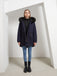 Manteau Années 50 Garnie de Fourrure Synthétique à Boucle