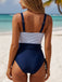 Nautique Rayée à Volants Cordon Une Pièce Maillot de Bain Bleu marine Années 1980 4