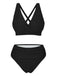 Bikini vintage à bretelles croisées et bas taille haute, style rétro années 50