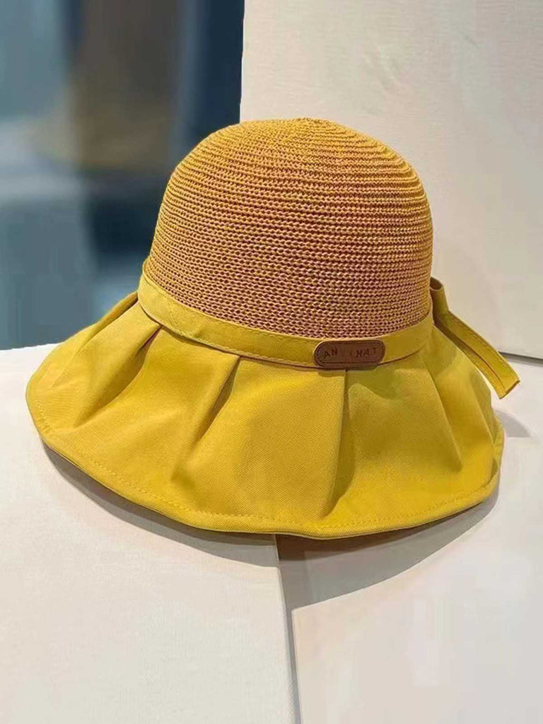 Chapeau de soleil vintage en toile avec nœud