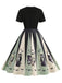 Robe patchwork à imprimé toile d'araignée pour Halloween des années 1950