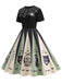 Robe patchwork à imprimé toile d'araignée pour Halloween des années 1950