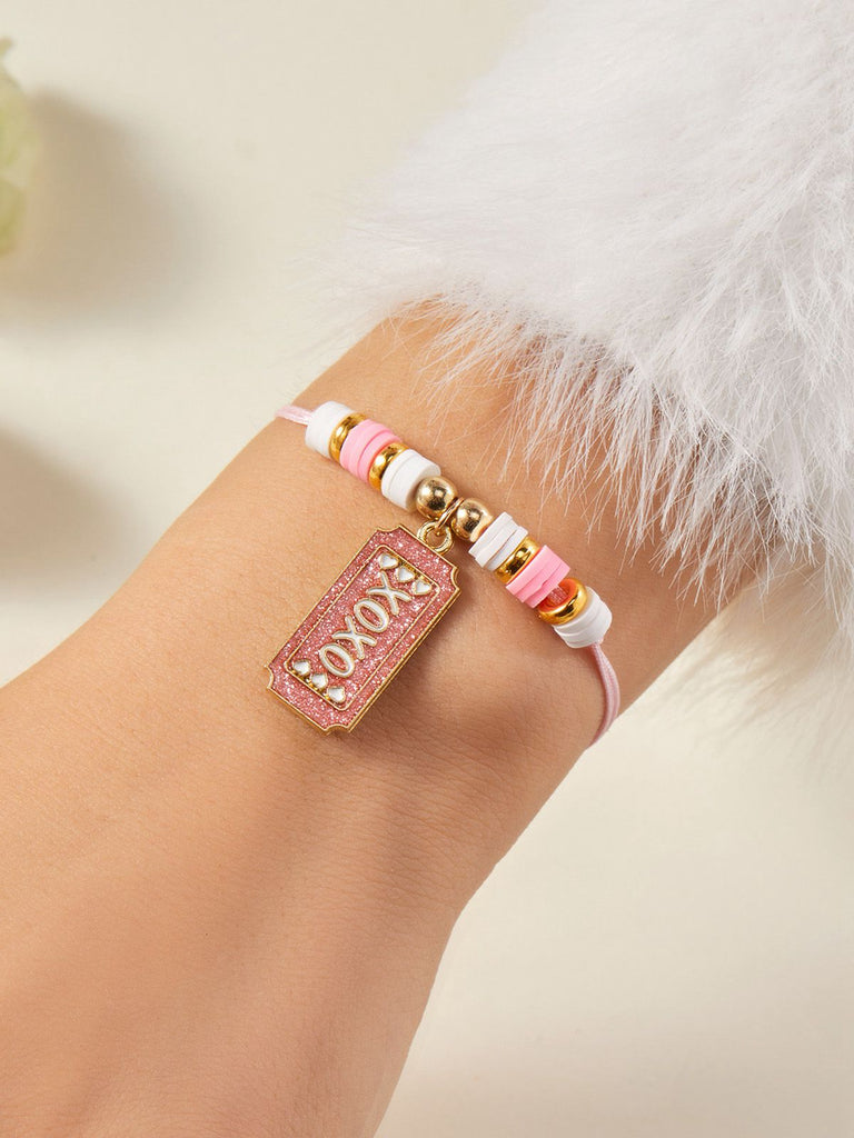 Bracelet tissé ajustable en forme de cœur pour la Saint-Valentin