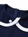 [Prévente] Robe Crayon Sans Manches à Revers Bleu Profond Années 60