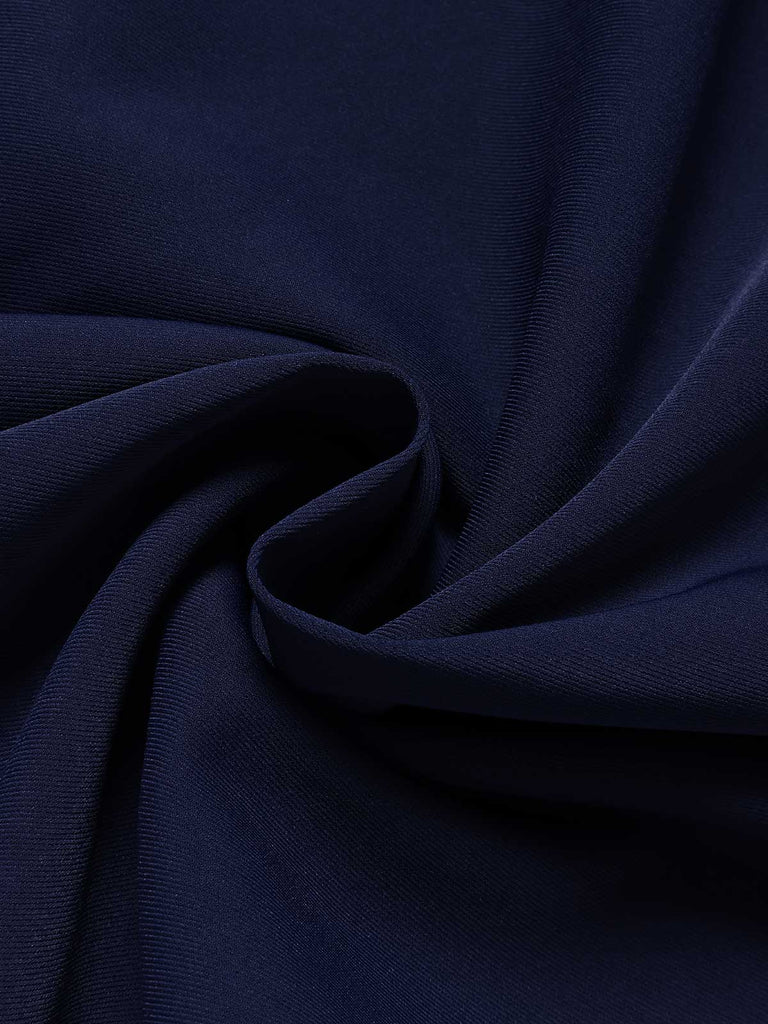 [Prévente] Robe Crayon Sans Manches à Revers Bleu Profond Années 60