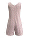 Combishort Sans Manches Boutonné en Tweed Rose Années 30