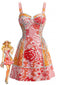 Mini Robe Imprimé Cachemire Lacé Rose Années 70