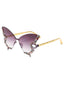 Lunettes soleil sans monture forme papillon verres dégradés