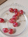 Red Dried Flower Cherry Drop Earrings - vintage fashion, retro style, elegant red