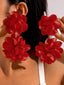 Boucles d'oreilles longues florales 3D grand format
