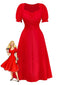 Robe empire unie à simple boutonnage années 1940