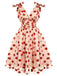 Robe trapèze verte en maille marguerite des années 1950
