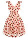 Robe trapèze verte en maille marguerite des années 1950