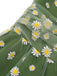 Robe trapèze verte en maille marguerite des années 1950