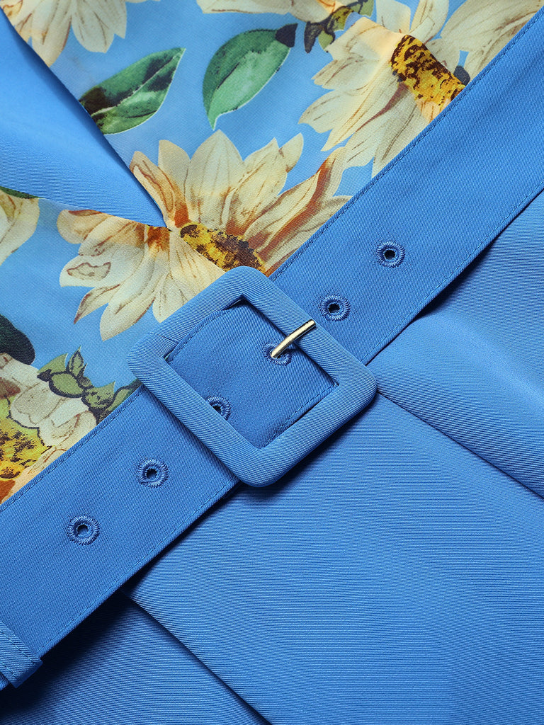 Combishort licou tournesol jaune patchwork années 1950