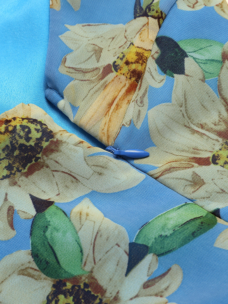 Combishort licou tournesol jaune patchwork années 1950