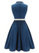 Robe à revers sans manches bleu marine des années 1960 4
