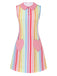 Robe à poches de cœur et rayures arc-en-ciel des années 1960