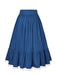 Jupe plissée en coton bleu des années 1940 avec ourlet en dentelle