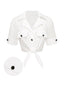 Chemisier blanc boutonné en pur coton des années 1960