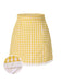 Jupe crayon patchwork à carreaux jaune des années 1960