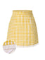 Jupe crayon patchwork à carreaux jaune des années 1960