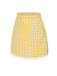 Jupe crayon patchwork à carreaux jaune des années 1960