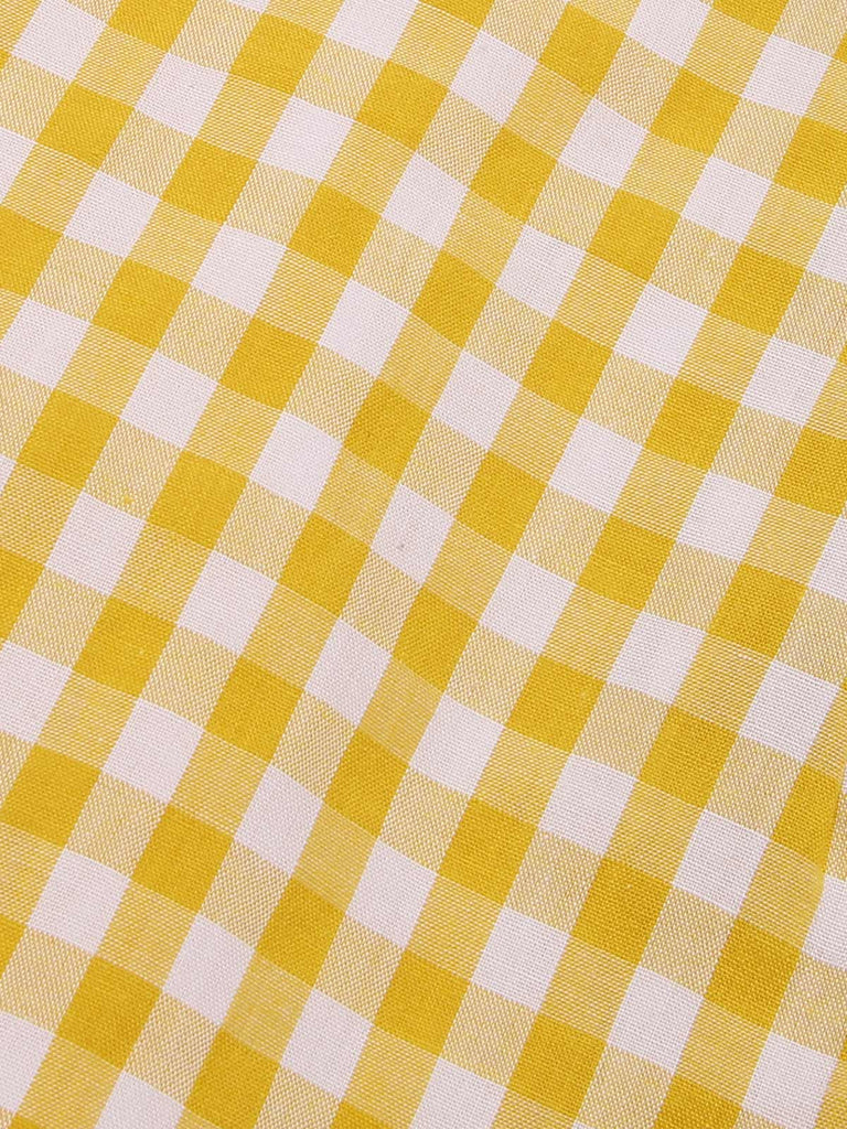 Jupe crayon patchwork à carreaux jaune des années 1960