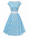 Robe jaune à fleurs antique col bateau ceinturée années 1950