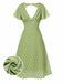 [Prévente] Robe verte à pois ajourés dans le dos des années 40