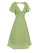 [Prévente] Robe verte à pois ajourés dans le dos des années 40