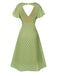 [Prévente] Robe verte à pois ajourés dans le dos des années 40