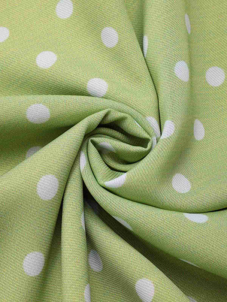 [Prévente] Robe verte à pois ajourés dans le dos des années 40