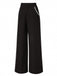 Pantalon droit noir à bordure contrastée des années 1950